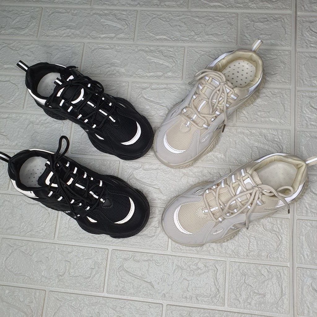 Giày thể thao nữ đế tổ ong viền phản quang phong cách sneaker siêu đẹp HV07