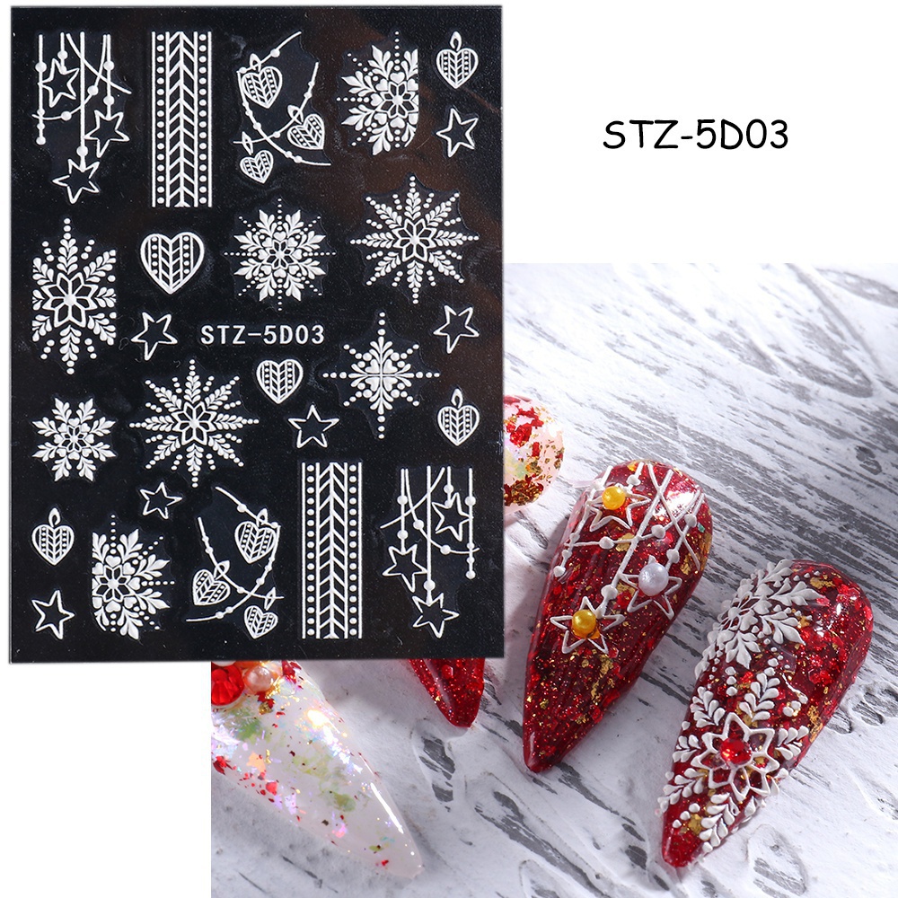 Decal Họa Tiết Hoa 5d Dán Móng Nghệ Thuật