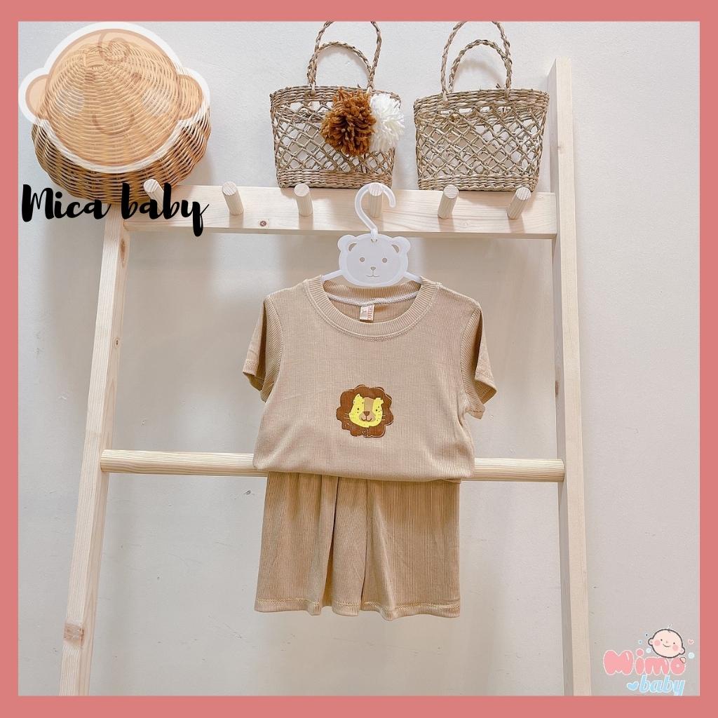 Bộ quần áo chất cotton gân cộc tay siêu đẹp cho bé Mica baby