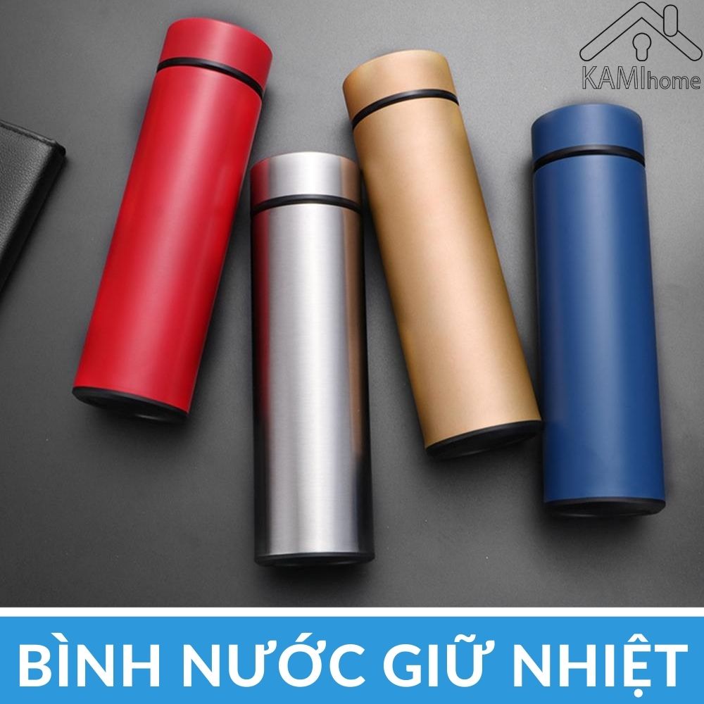 Bình giữ nhiệt lõi Inox 3 lớp 500ml Nắp lọc trà ly cốc cách nhiệt Có bán kèm Túi xách Kami22004