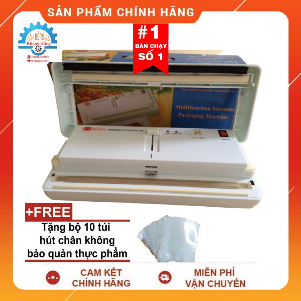 Máy Hút Chân Không Thực Phẩm DZ300A Không Kén Túi Hút Đồ Khô Và Đồ Uớt