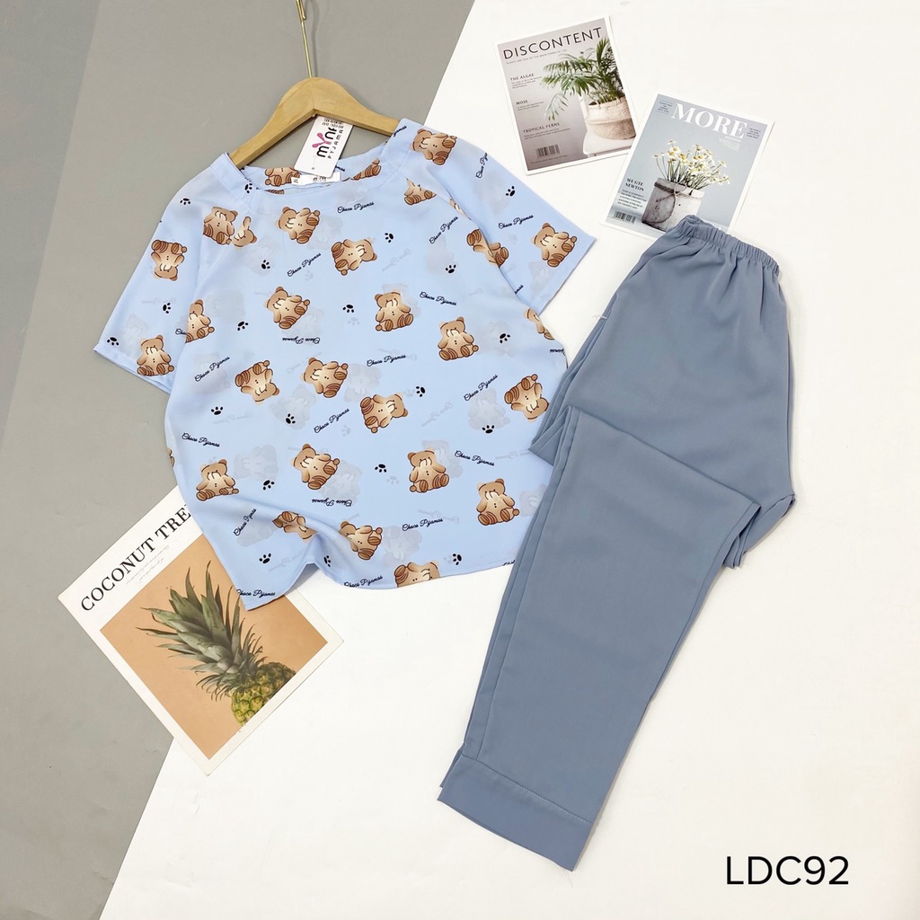 LUALA PYJAMAS Bộ Đồ Lụa Satin Cao Cấp Dài Cộc