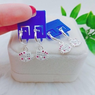 Bông tai mèo kitty cho bé bạc ta - trang sức bạc trẻ em