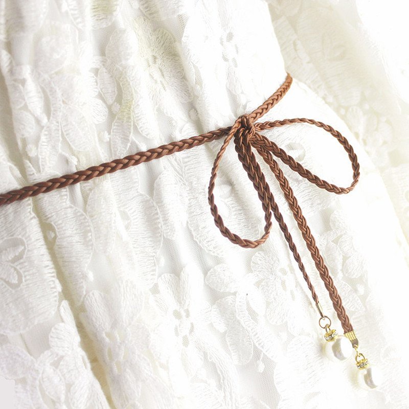 Dây lưng nữ gắn ngọc, đai váy thắt nơ thanh lịch