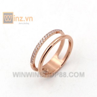 Nhẫn Titan đính đá N270 (màu đồng) - Winz.vn
