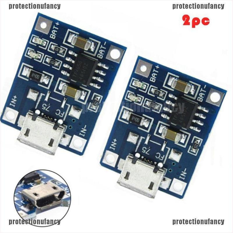 Protectionufancy 2PCS 1A 5V TP4056 Lithium Battery Charging Module USB Board Electronic Com ABC