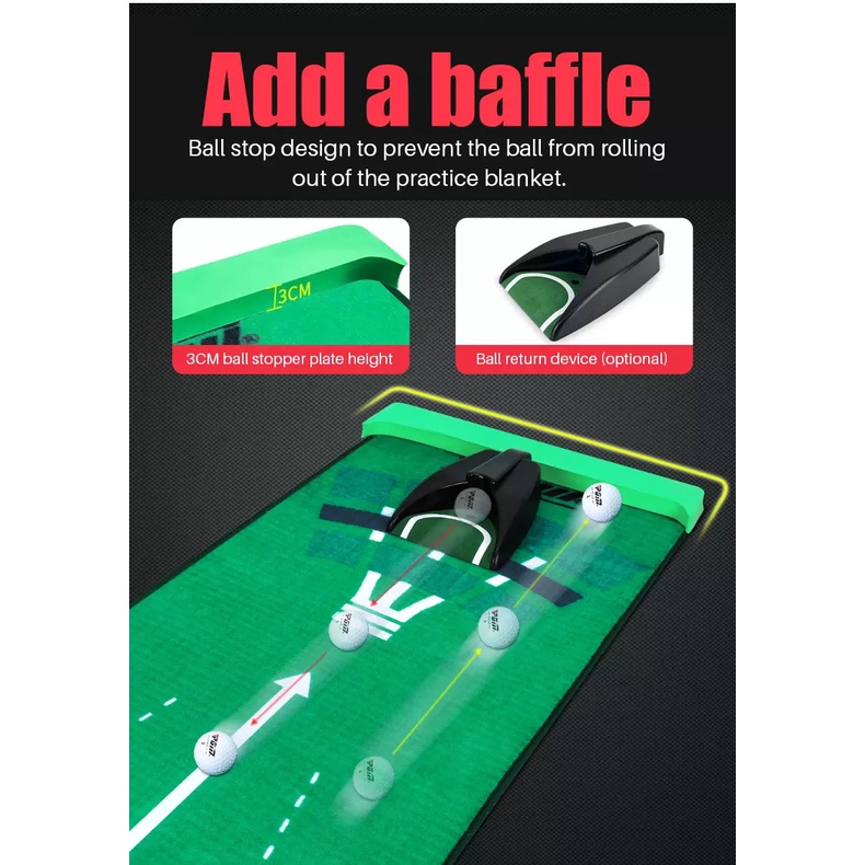 Thảm Nhung Tập Putting Golf - PGM TL018 Velvet Golf Putting Mat