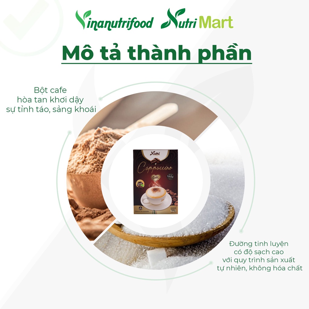Cà phê capuchino Vinanutrifood C01, hương vị thơm ngon béo ngậy, giúp khơi dậy tinh thần tỉnh táo (15g x 12 gói) | BigBuy360 - bigbuy360.vn