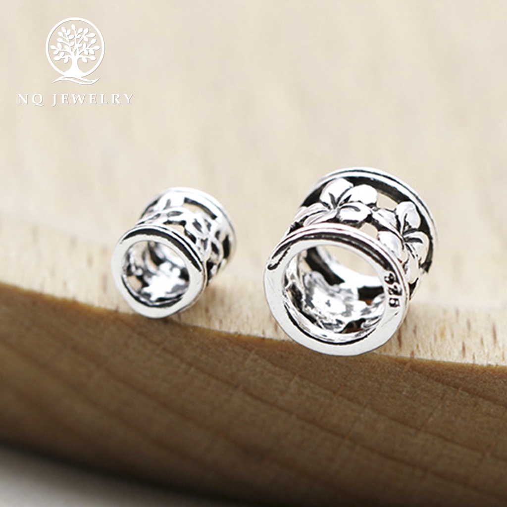 Xỏ ngang bạc họa tiết hoa mận - NQ Jewelry