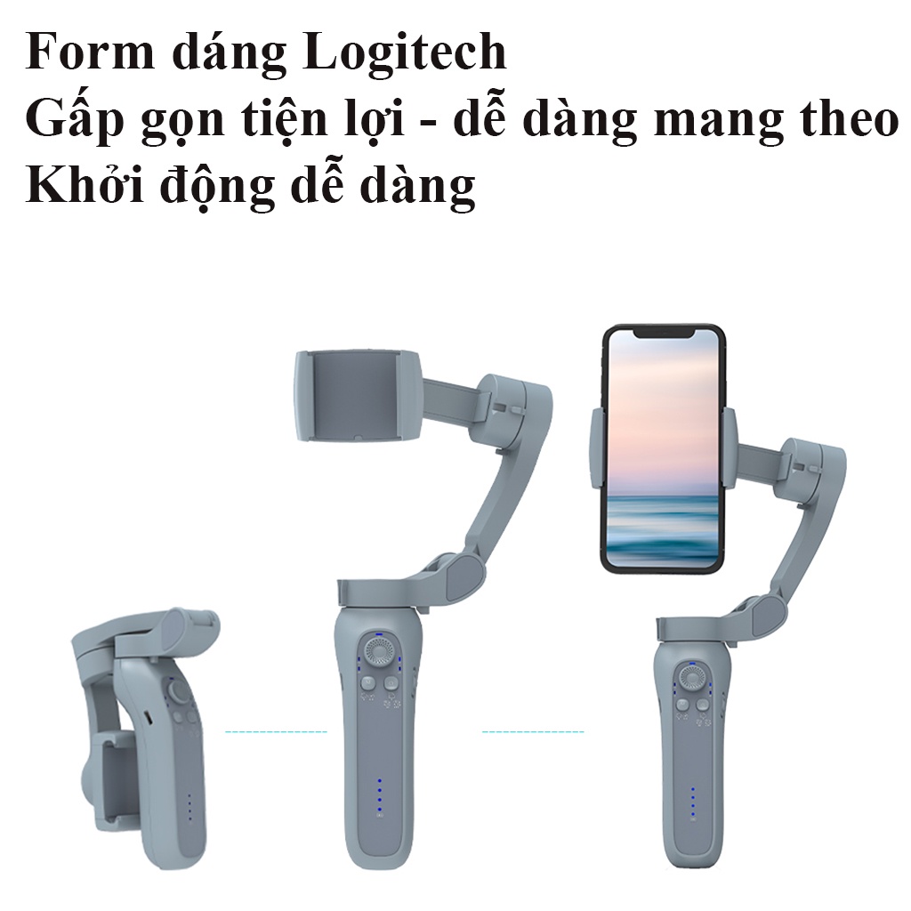 Gimbal L7B PRO quay phim điện thoại, Chống rung 3 chiều - dung lượng pin trâu - quay theo vật chủ - kêt nối bluetooth