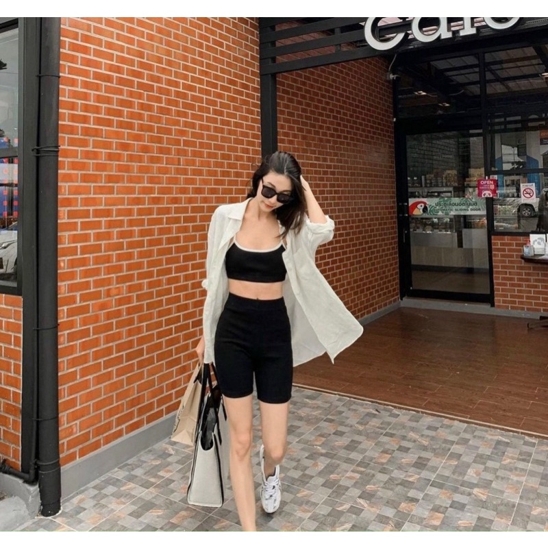 ÁO GÂN CROP 2 DÂY (3 màu)