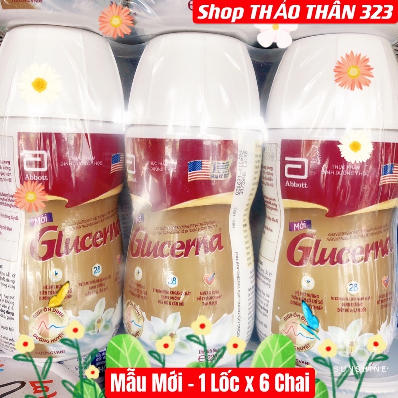 Lốc 6 chai Sữa Glucena Nước 220ml Dành Cho Người Tiểu Đường- CAM KẾT HÀNG CHÍNH HÃNG CÔNG TY 100%