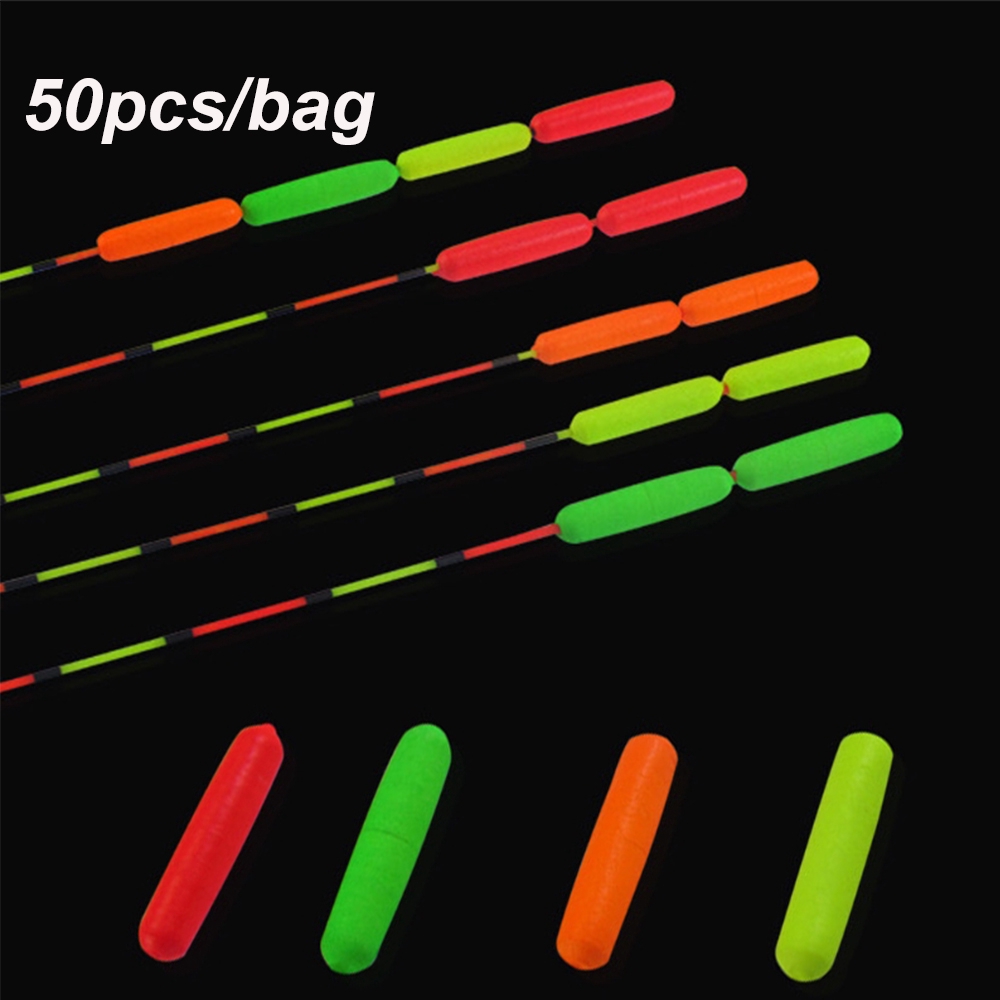 MUVAKO Bộ 50 phao bơi xốp dạ quang EPS hình ống dùng trong câu cá