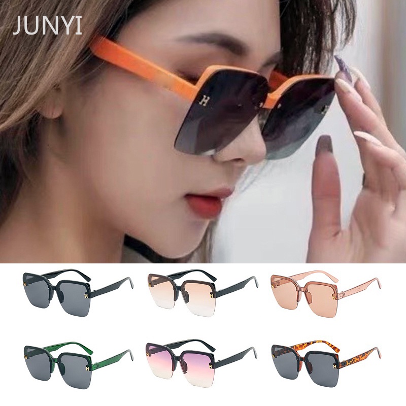 Kính mát gọng vuông không gọng thời trang cho nam nữ