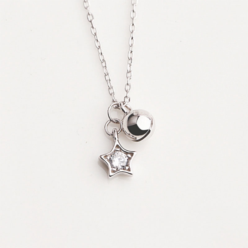 Vòng Cổ Necklace Charm Silver Star Crystal Clavicle Chain Necklaces Women Accessories