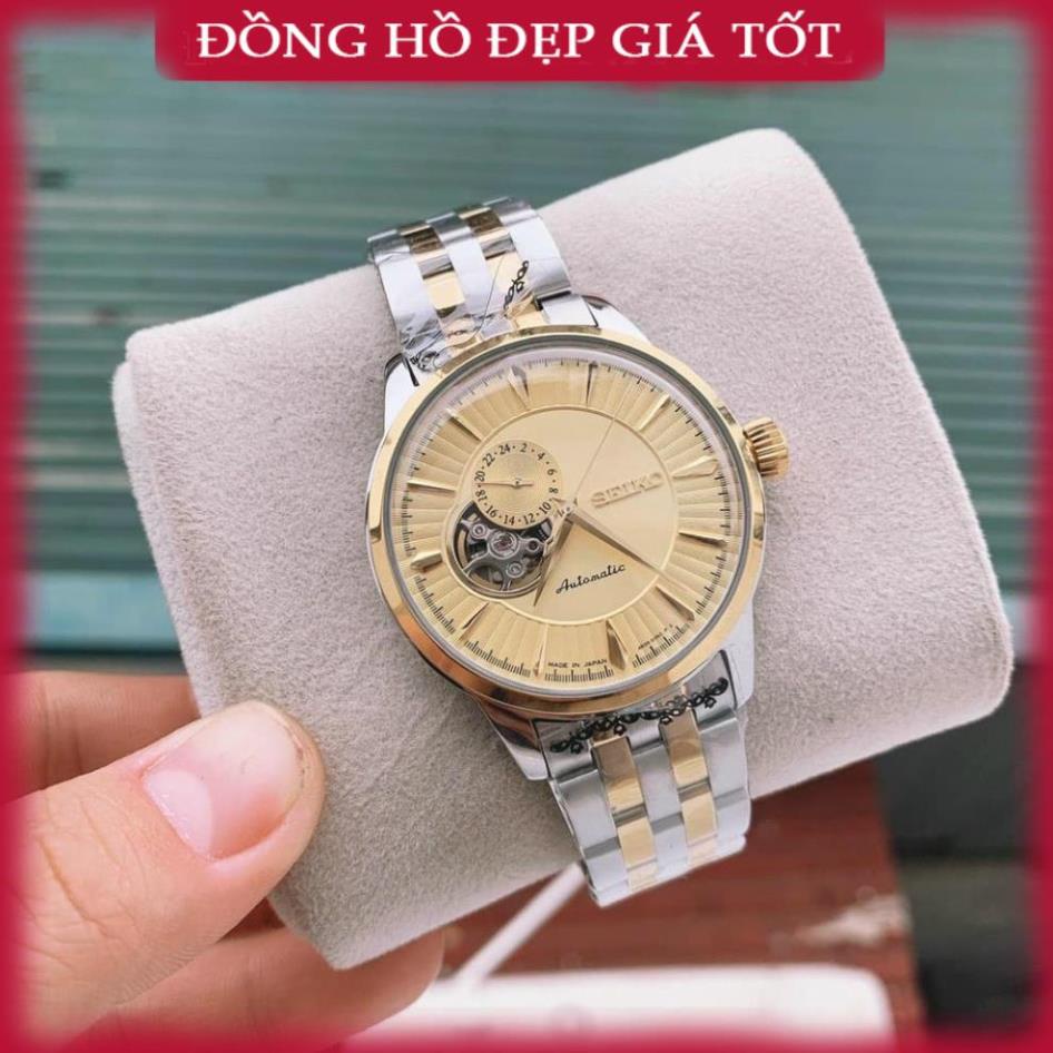 Đồng hồ Nam seiko hở mặt chạy cơ automatic nhiều màu máy Nhật size 40mm dây kim loại WACH