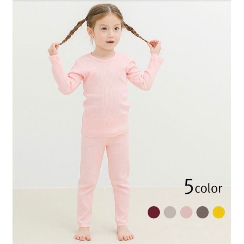 Bộ dài tay bé gái chất thun cotton Agabang xuất Hàn, bộ ngủ cho bé gái