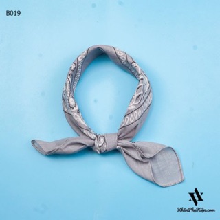 Khăn Bandana (Khăn Turban EXO) Họa Tiết Giọt Nước Màu Xám