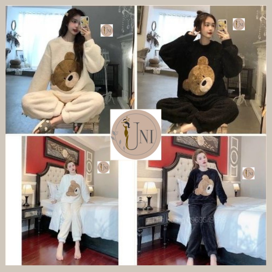 Bộ Ngủ Gấu Lông 2 Mặt Mã 610 UNI STORE