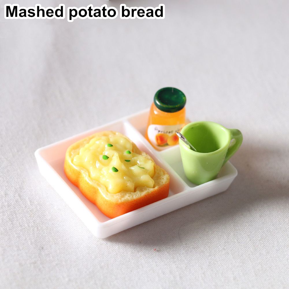 Mô hình ly nước và đồ ăn mini trang trí nhà bếp nhà búp bê xinh xắn