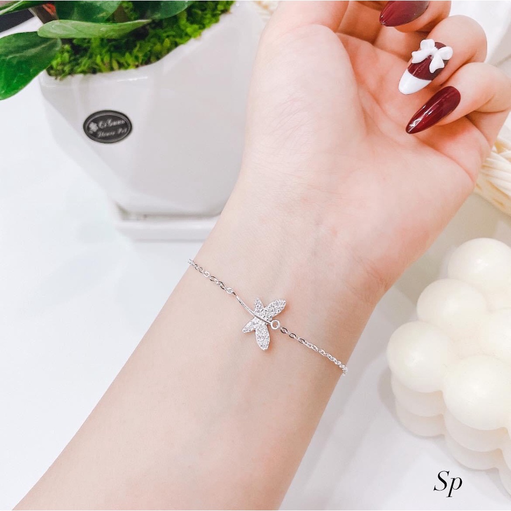 Lắc tay nữ , bạc s925  chuẩn sáng , hình chuồn chuồn bạc may mắn , an nhiên | BigBuy360 - bigbuy360.vn