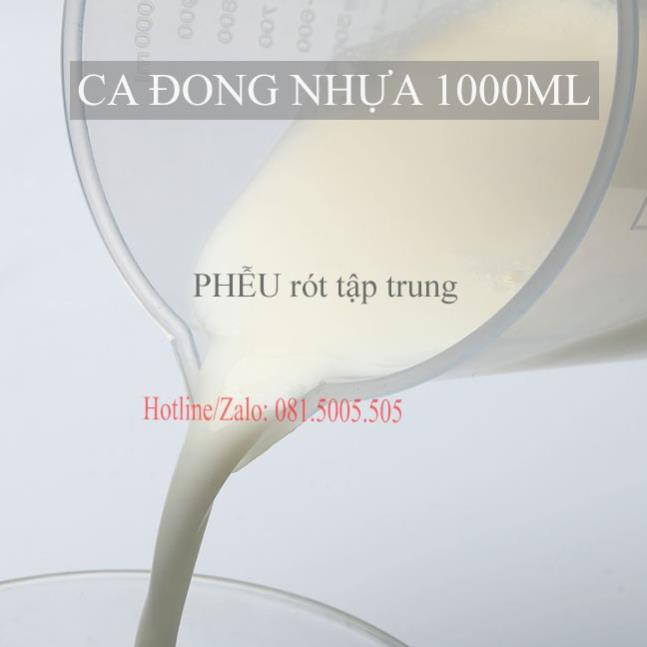 1 chiếc ca nhựa 1 lít đong Nước, đong Trà có chia vạch đong ml tiện dụng với chất nhựa dẻo chịu nhiệt độ cao, an toàn