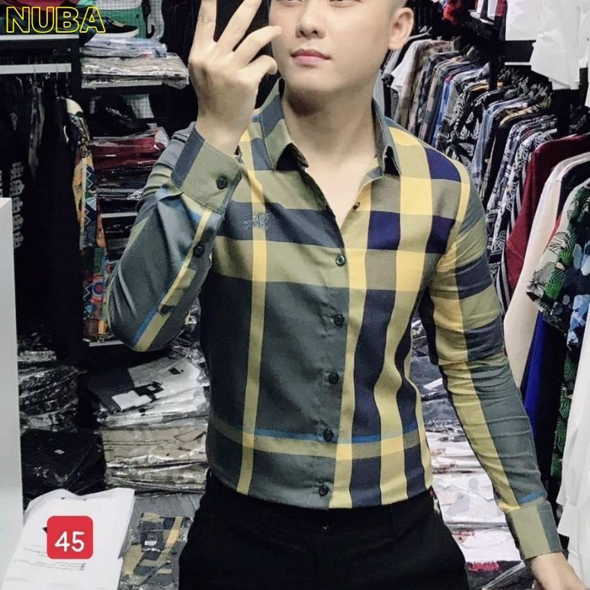 Áo sơ mi lụa nam dài tay hàn quốc cao cấp đẹp giá rẻ Ali 45