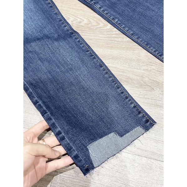 Quần bò baggy rách gấu co dãnDAQUY20quần JEANS rách gấu co dãn ống đứng