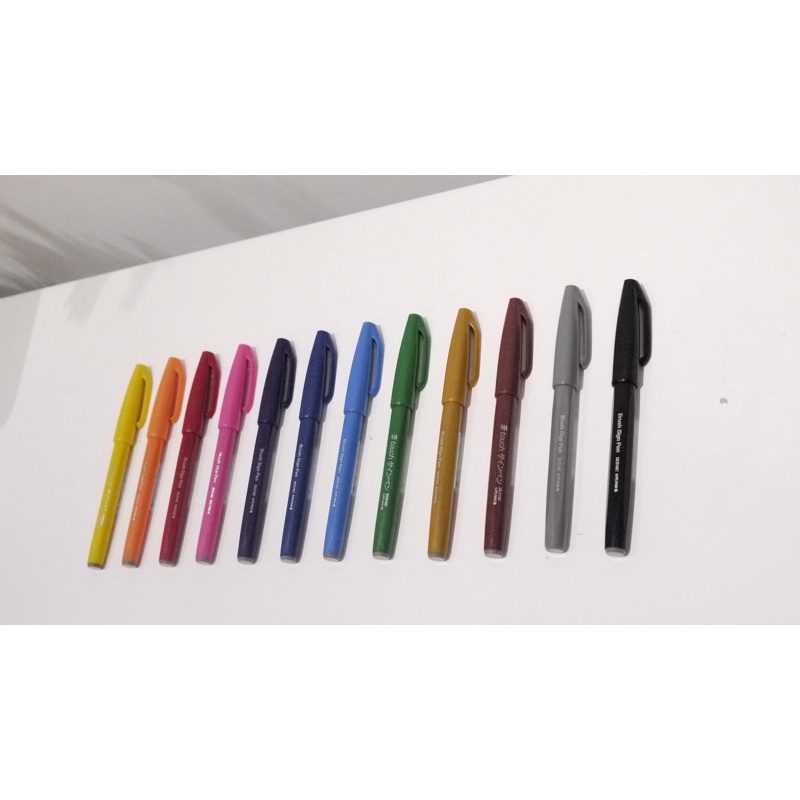 Bút Viết Thư Pháp Pentel Sign Brush 12 Màu Cơ Bản