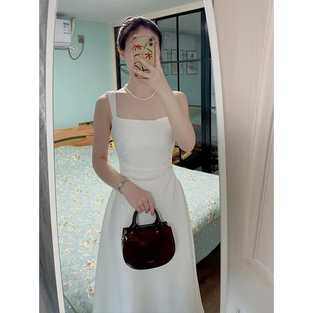 Đầm Hai Dây Màu Trắng Dáng Ôm Phong Cách Pháp Thời Trang Mùa Hè Hàng Mới 63467