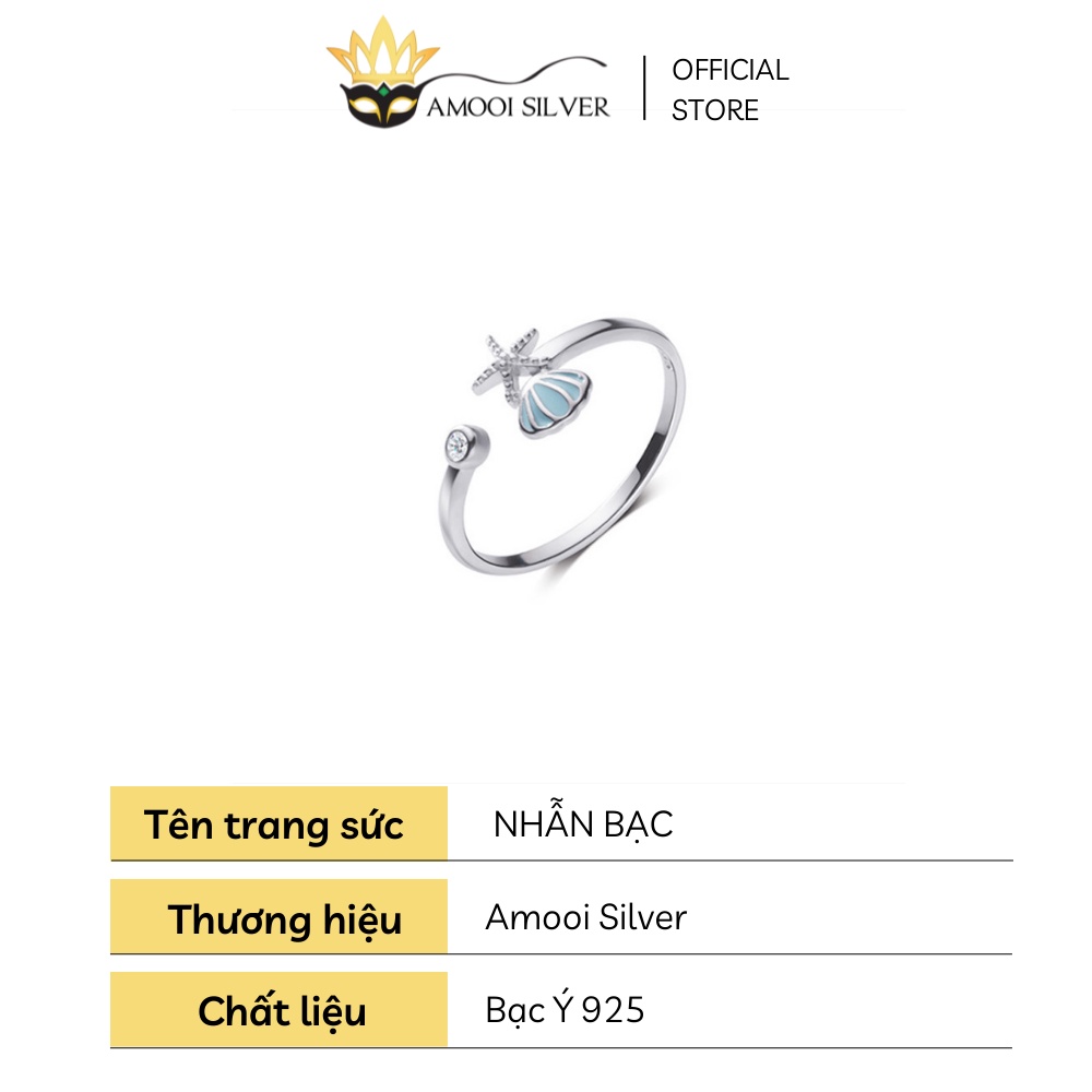 Nhẫn bạc S925 freesize sò biển - Amooi Silver AN74