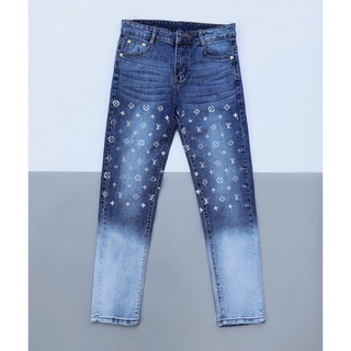 Quần Biker Lv mài màu mới 2021 cực chất - Quần jean bò nam ống côn