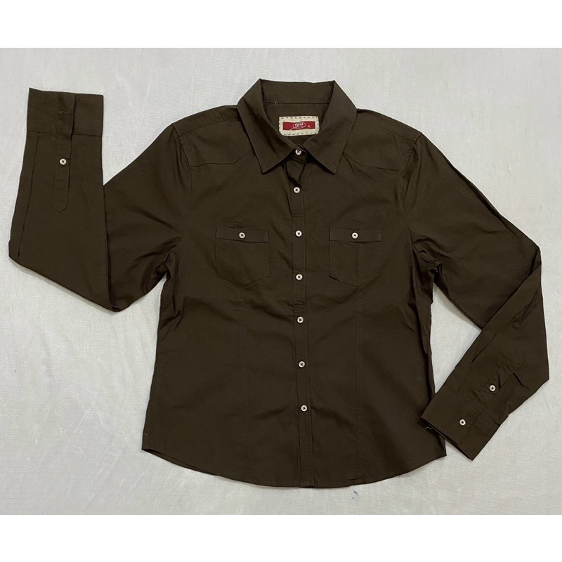 (N527)Áo sơ mi tay dài vải kate dày màu nâu Nino.maxx (Size S, M) - Thanh lý vnxk