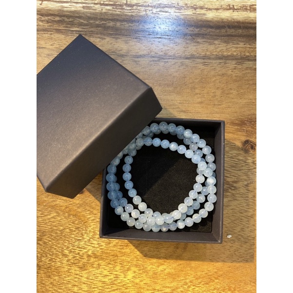 Vòng tay phong thủy đá Aquamarine (Ngọc Xanh Biển), hạt 5.8-6mm – loại 3 vòng quấn | CADA DECOR