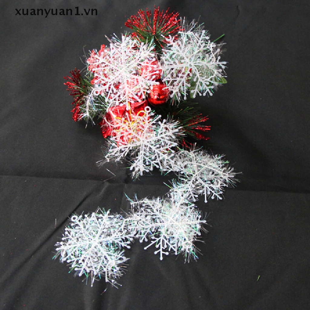 Set 6 / 12 / 30 / 60 Bông Tuyết Trắng Trang Trí Cây Thông Noel