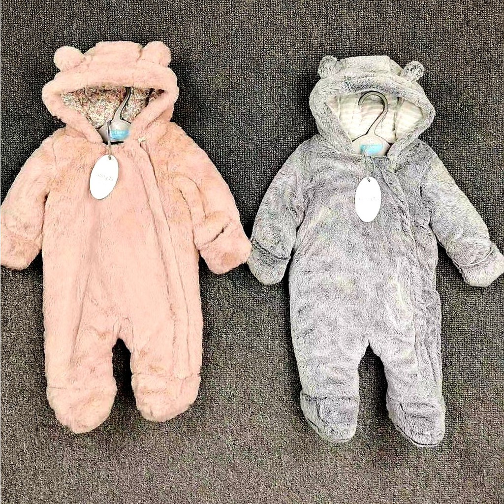 Bodysuit cho bé, Body lông tai Gấu bé trai 0-18 tháng hàng xuất dư xịn sò bên trong lót vải