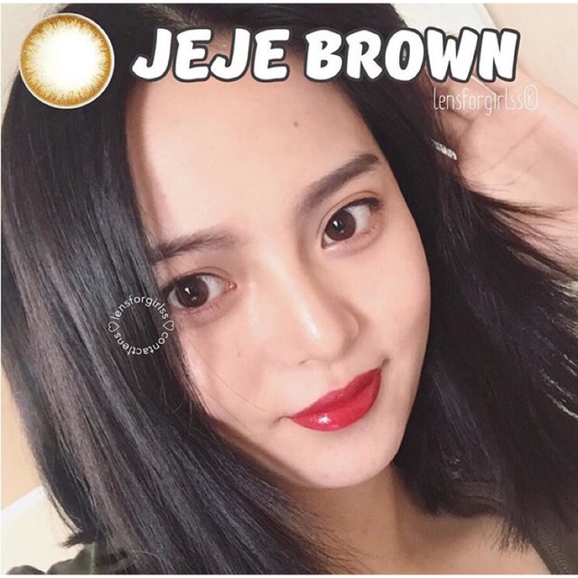 Kính áp tròng nâu ánh vàng Jeje Brown chính hãng Olens | Hạn sử dụng 3-6 tháng