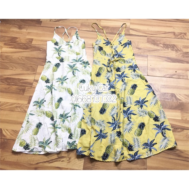 Váy maxi dứa dây đan lưng