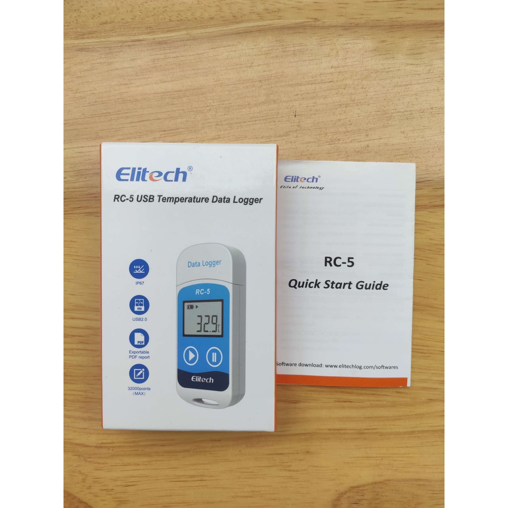 Nhiệt Kế Tự Ghi Elitech RC-5, ghi nhận dữ liệu theo tần suất, xuất báo cáo, giấy hiệu chuẩn