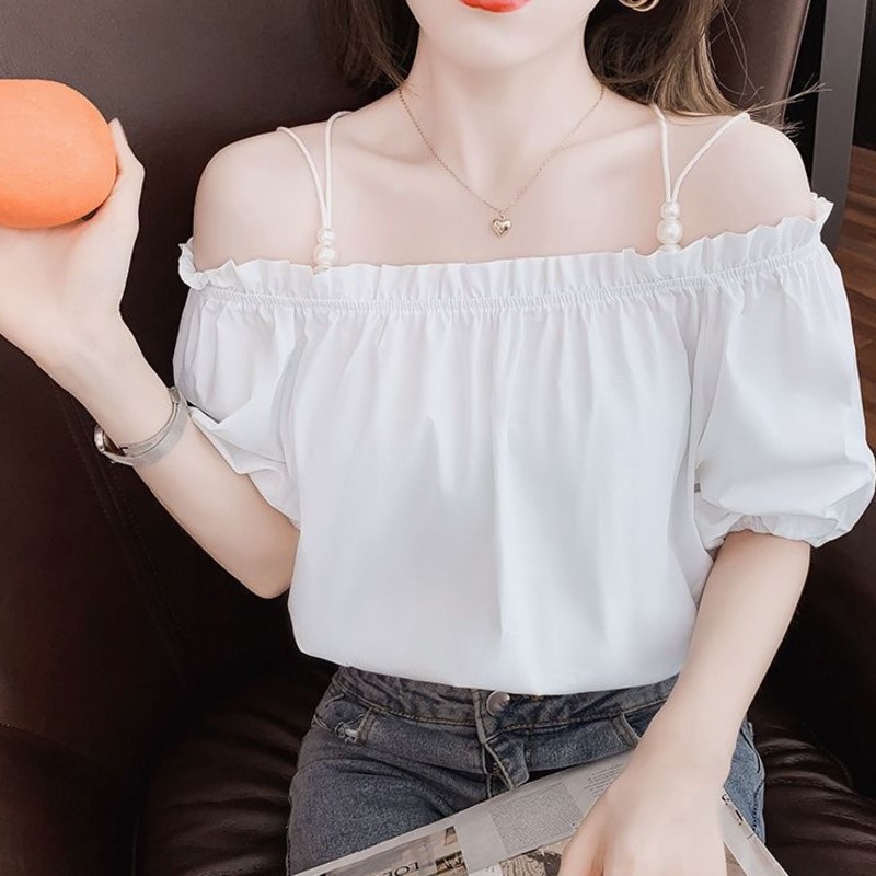 Áo Sơ Mi Ngắn Tay Trễ Vai Thời Trang Dành Cho Nữ