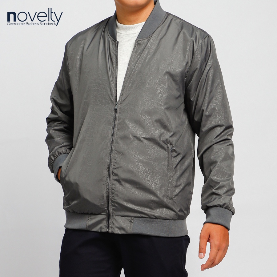 Áo jacket nam in chìm Novelty trượt nước màu xám đậm 2203382