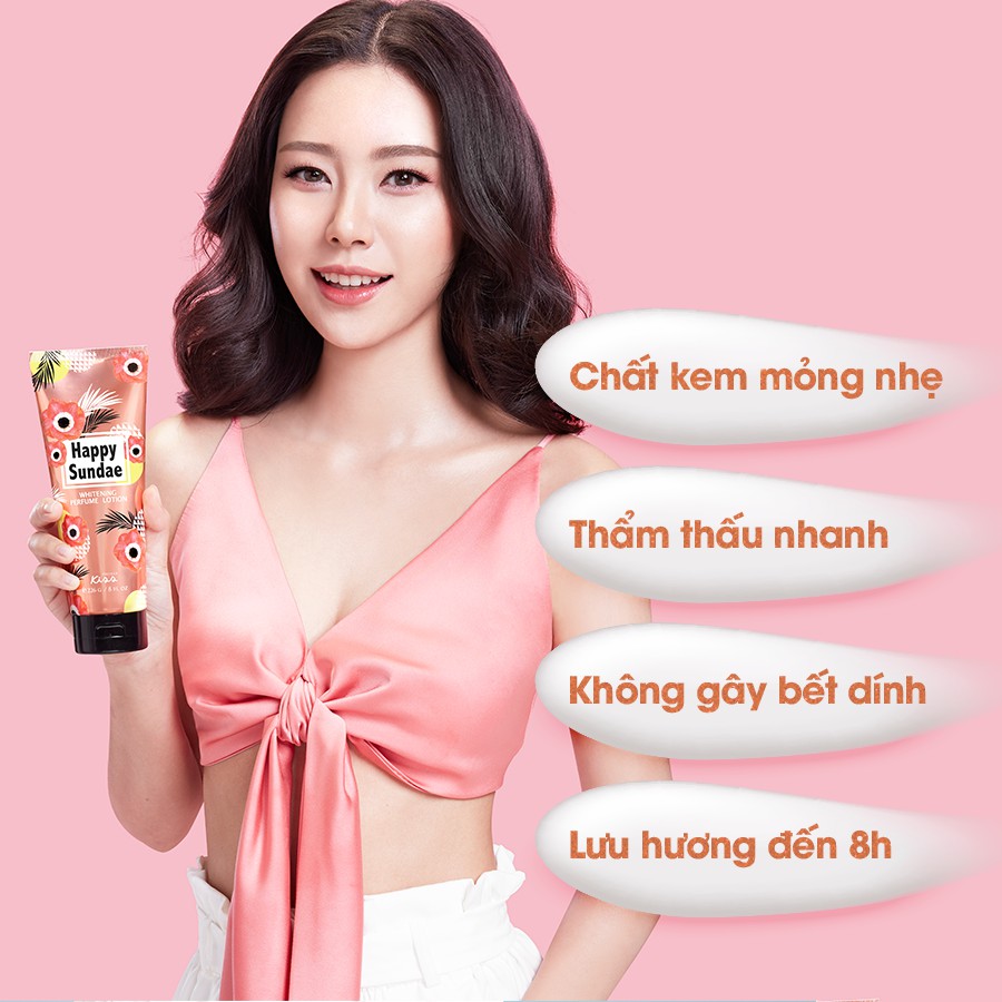 [Mã INCU50 giảm 50k đơn 250k] Sữa Dưỡng Trắng Da Toàn Thân Hương Nước Hoa Malissa Kiss - Hương Happy Sundae 226g