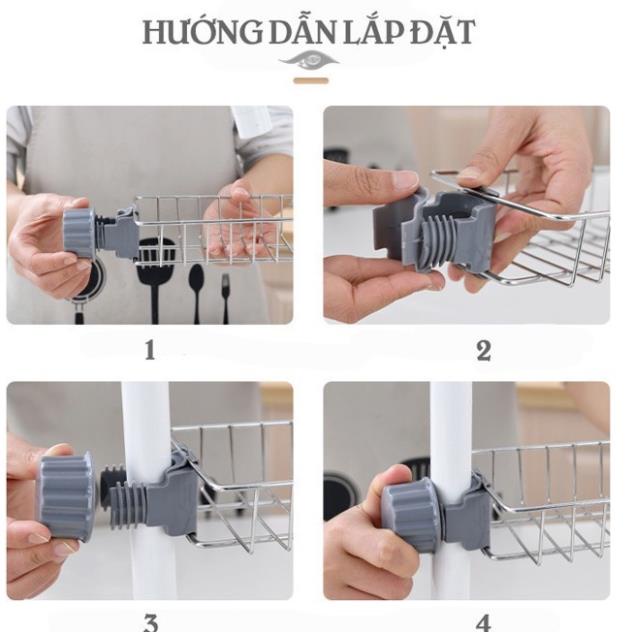 Giỏ inox treo bồn rửa chén bát | Giá treo bồn rửa bát inox tiện dụng - Gia Dụng Thông Minh