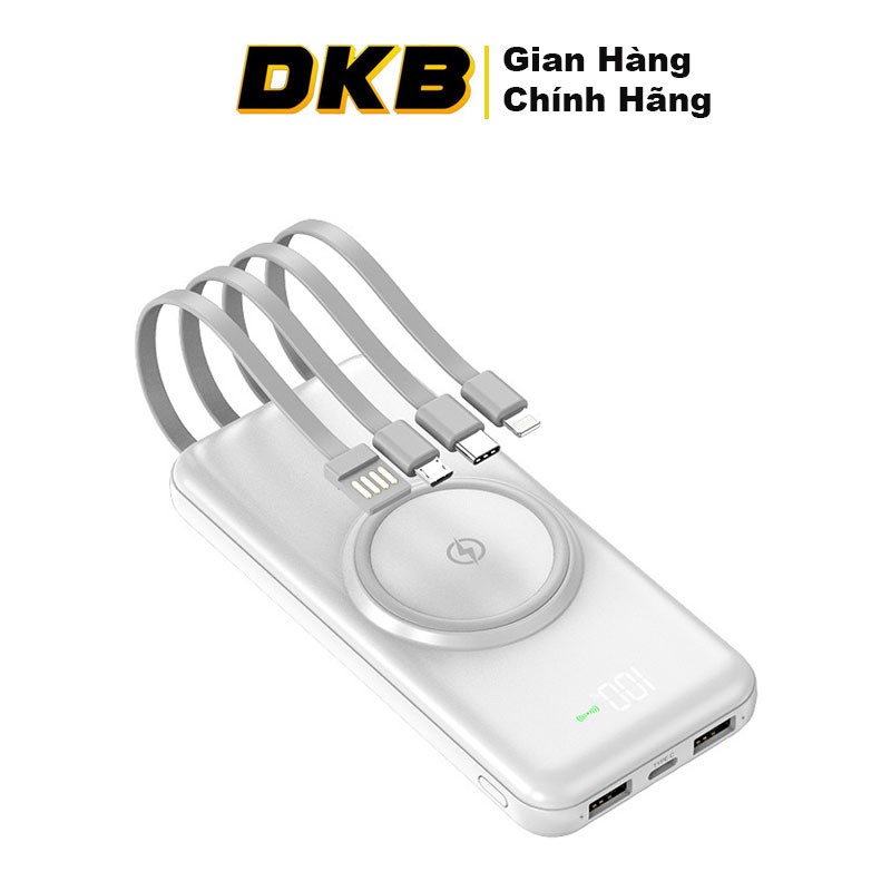 Sạc dự phòng DKB 6 in 1 sạc cùng lúc 6 thiết bị tích hợp sạc không dây bảo hành 6 tháng