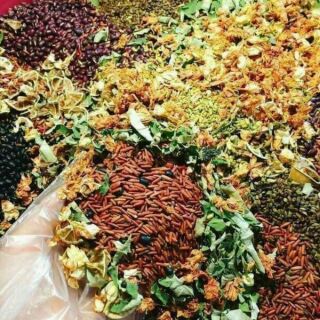1kg trà ngũ cốc ( gạo lứt, đỗ đen, đỗ đỏ, hoa nhài, lá sen, hoa hòe)