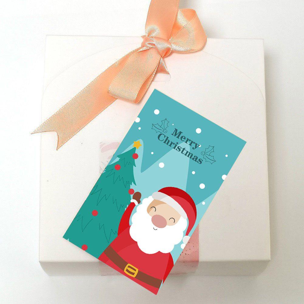 Bộ 50 Thẻ Trang Trí Cây Thông Giáng Sinh Hình Ông Già Noel Người Tuyết