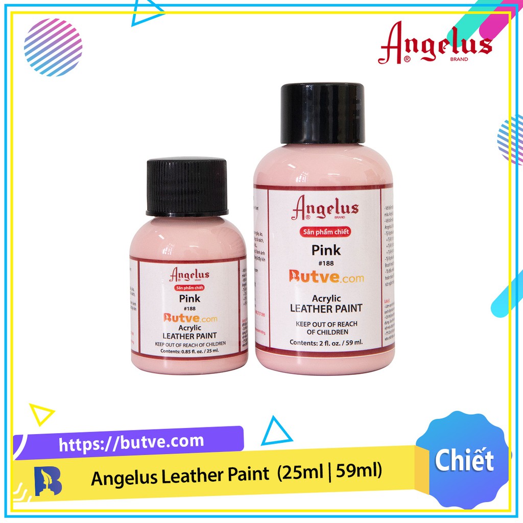 Màu acrylic vẽ da chuyên dụng Angelus Leather Paint - Pink (25ml | 59ml)