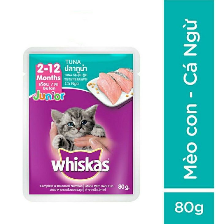 Pate Whiskas cho mèo 85gr nhiều vị