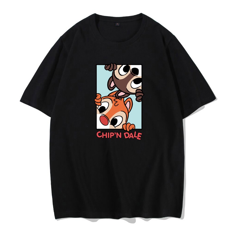 Áo Thun Cotton Tay Lỡ In Hình Sóc Chip'N' Dale Thời Trang Hàn Quốc Cho Nam