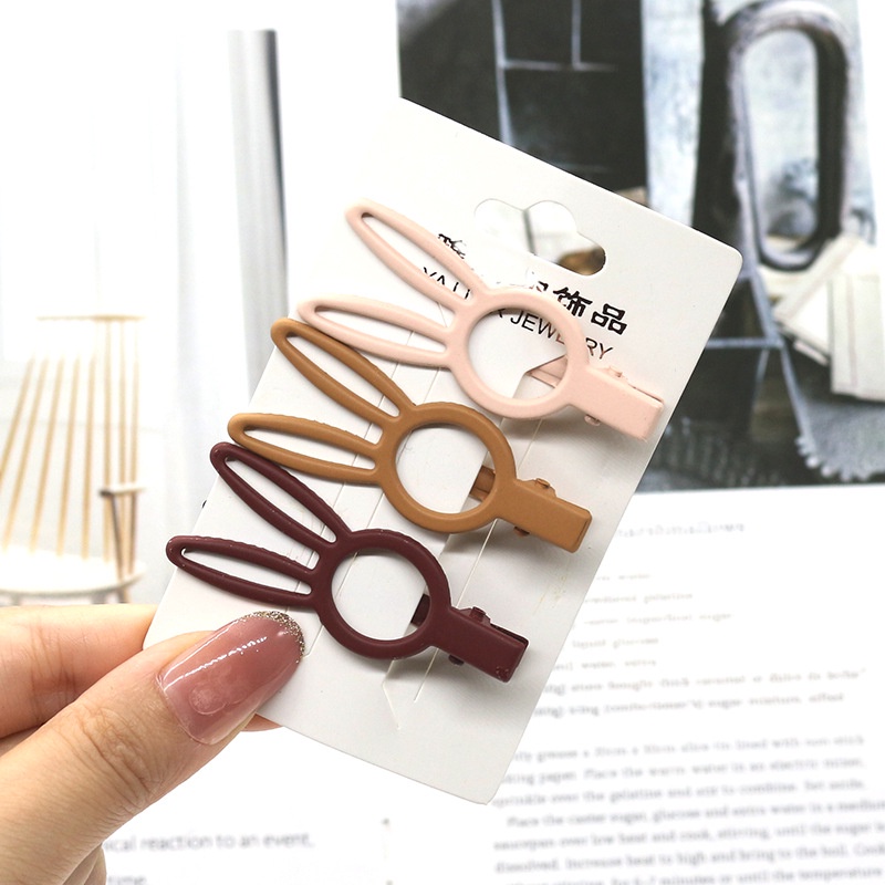 Set 3 Kẹp Tóc Hình Vương Miện Màu Trà Sữa Phong Cách Mới Đơn Giản Thời Trang Cho Nữ